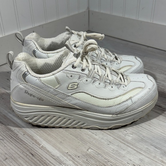 SKECHERS Shape Ups‎ Women's Sz 9.5 11800 White Silver Walking Toning Shoes Bling - Picture 1 of 13